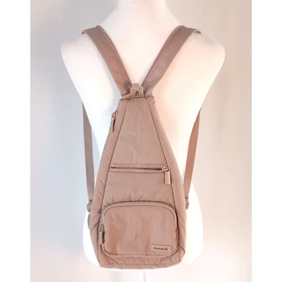 Reebok Women’s Maeve Convertible Crossbody Sling Backpack Mocha Excellent - Picture 2 of 14